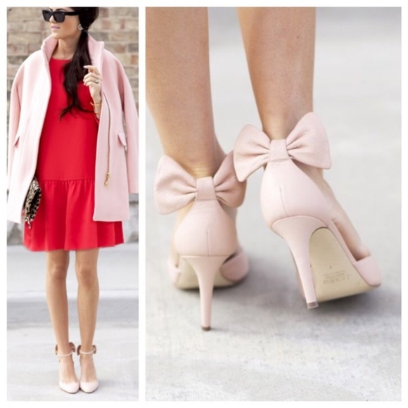J. Crew Shoes - NEW Pink J.crew leather bow ankle strap pumps 8